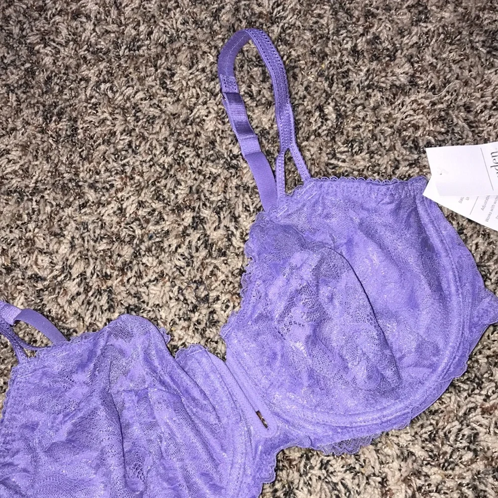 Auden 🍄 Elegant Lace Underwire Balconette Coverage Bra in Lavender | NWT - Picture 2 of 7